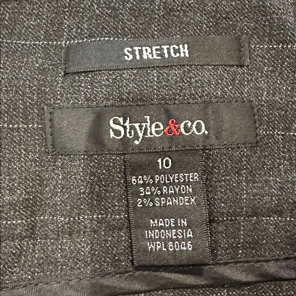 Style & Co. Dark Gray Plaid Midi Pencil Skirt